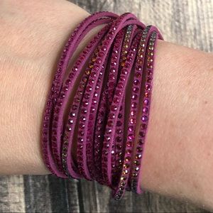 SOLD Swarovski Crystal Fuchsia Slake Wrap Bracelet